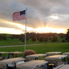 A sunrise view over the cart fleet at Black Gold Golf Club.