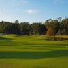 A view of green flanked by bunkers at Castle Shannon Golf Course