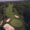 Aerial view of green protected by bunkers at Stillmeadow Country Club