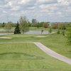 A view of green with water coming into play at Forrest Creason Golf Course