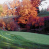 Autumn view of a green at Ridge Top Golf Course