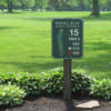 A view from the 15th tee sign at Knoll Run Golf Course