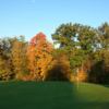 A fall morning view of a green at East Palestine Country Club