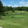 A view of two greens at Moose Golf Course
