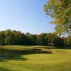 The fifth hole at Winding Hollow is a par 3 guarded by water in front and to the right