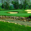 View of a bunkered green at Elks Run Golf Club