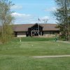A view of the 16th tee with clubhouse in background at Oakhaven Golf Club