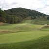 A view from behind green #3 looking up to #4 at Oak Shadows