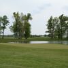 A view of a green with water coming into play at Celina Lynx Golf Club