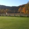 A fall day view of hole #15 at Horseshoe Bend Golf Course