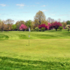 A spring day view of a green at Erie Shores Golf Course