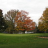 A fall day view of a green at Highland Meadows Golf Club