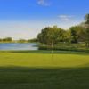 A sunny day view of a hole at Red Hawk Run Golf Course.