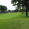 A view of green #18 and clubhouse on the left at Scarlet at Ohio State University Golf Course