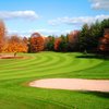 A fall view of fairway with bunker on the right at Oakhurst Country Club