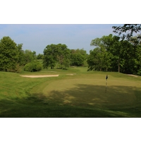 The fourth green is one of many elevated greens at Deer Run Country Club in Cincinnati.