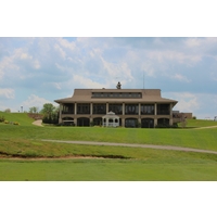 The Aston Oaks Golf Club clubhouse overlooks the ninth hole. 