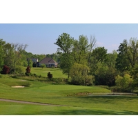 Water lurks on the par-3 sixth hole at Legendary Run Golf Course in Cincinnati.