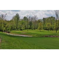 Players must avoid a creek on the par-4 13th hole at Elks Run Golf Club in Batavia, Ohio.